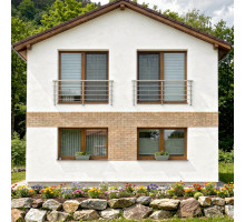 Hliníkové zábradlí na Francouzské okno H3B-2, Barva imitace nerez