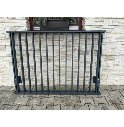 Hliníkové zábradlí na Francouzské okno Antracit Hliníkové zábradlí na Francouzské okno Antracit